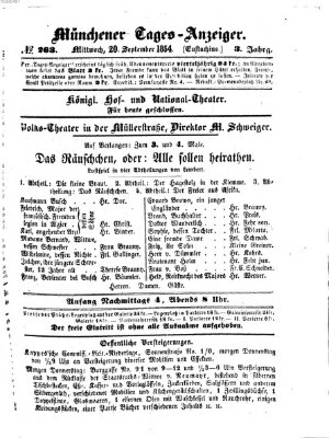 Münchener Tages-Anzeiger Mittwoch 20. September 1854