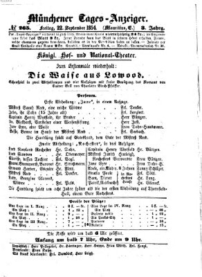 Münchener Tages-Anzeiger Freitag 22. September 1854