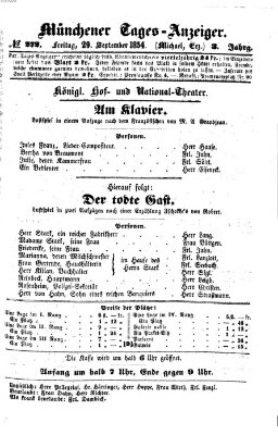 Münchener Tages-Anzeiger Freitag 29. September 1854