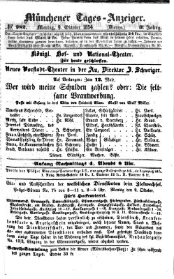 Münchener Tages-Anzeiger Montag 9. Oktober 1854