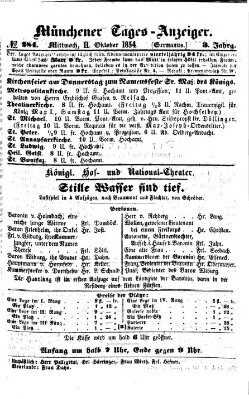 Münchener Tages-Anzeiger Mittwoch 11. Oktober 1854