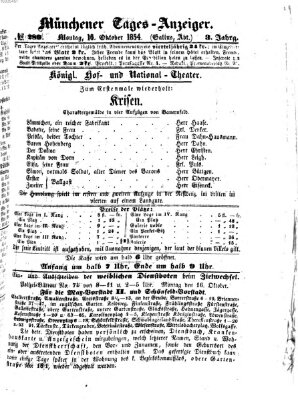 Münchener Tages-Anzeiger Montag 16. Oktober 1854