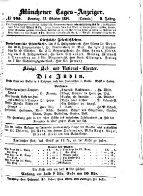 Münchener Tages-Anzeiger Sonntag 22. Oktober 1854