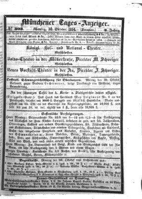 Münchener Tages-Anzeiger Montag 30. Oktober 1854