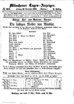 Münchener Tages-Anzeiger Freitag 10. November 1854