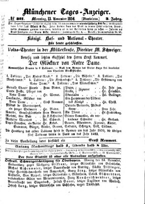 Münchener Tages-Anzeiger Montag 13. November 1854