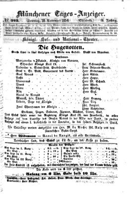 Münchener Tages-Anzeiger Samstag 18. November 1854