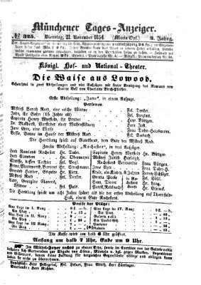 Münchener Tages-Anzeiger Dienstag 21. November 1854