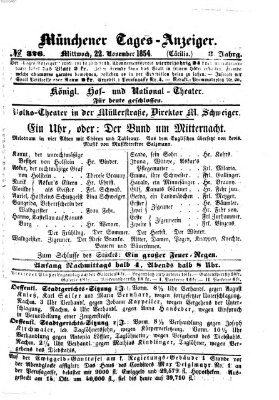 Münchener Tages-Anzeiger Mittwoch 22. November 1854