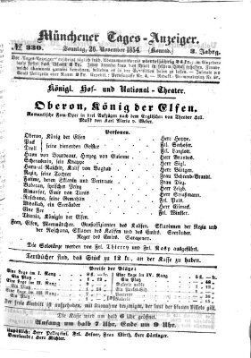 Münchener Tages-Anzeiger Sonntag 26. November 1854