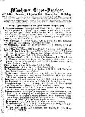 Münchener Tages-Anzeiger Donnerstag 7. Dezember 1854