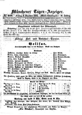 Münchener Tages-Anzeiger Freitag 8. Dezember 1854