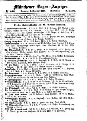 Münchener Tages-Anzeiger Samstag 9. Dezember 1854