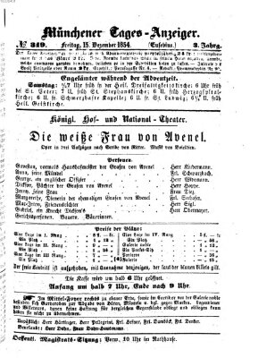 Münchener Tages-Anzeiger Freitag 15. Dezember 1854