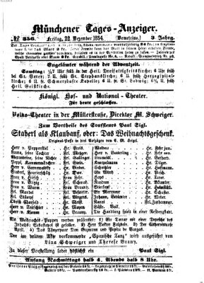 Münchener Tages-Anzeiger Freitag 22. Dezember 1854