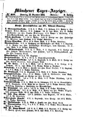 Münchener Tages-Anzeiger Samstag 23. Dezember 1854