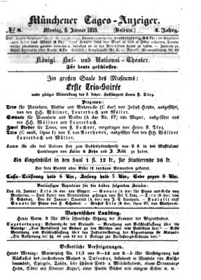 Münchener Tages-Anzeiger Montag 8. Januar 1855