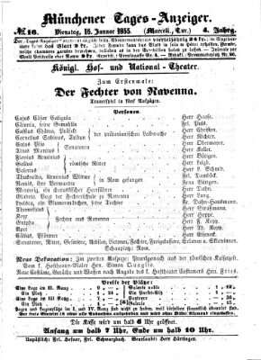 Münchener Tages-Anzeiger Dienstag 16. Januar 1855