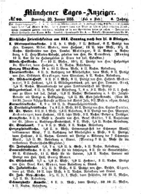 Münchener Tages-Anzeiger Samstag 20. Januar 1855