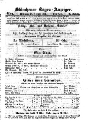 Münchener Tages-Anzeiger Mittwoch 24. Januar 1855