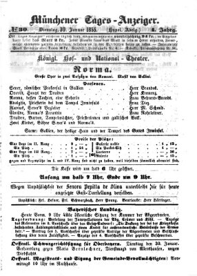 Münchener Tages-Anzeiger Dienstag 30. Januar 1855