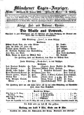 Münchener Tages-Anzeiger Mittwoch 31. Januar 1855