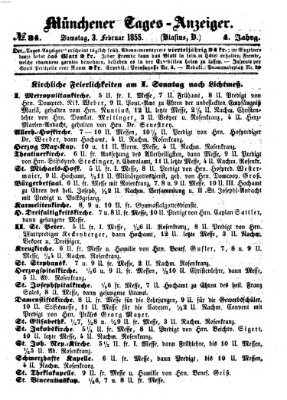 Münchener Tages-Anzeiger Samstag 3. Februar 1855