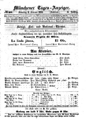 Münchener Tages-Anzeiger Sonntag 4. Februar 1855