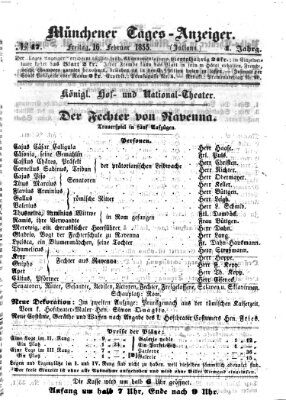 Münchener Tages-Anzeiger Freitag 16. Februar 1855