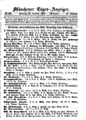 Münchener Tages-Anzeiger Samstag 17. Februar 1855