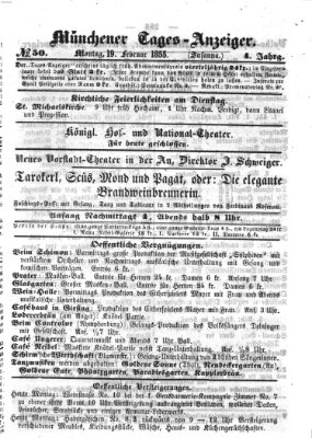 Münchener Tages-Anzeiger Montag 19. Februar 1855