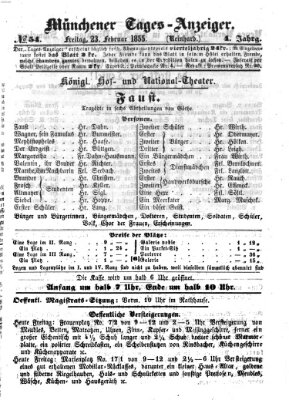 Münchener Tages-Anzeiger Freitag 23. Februar 1855