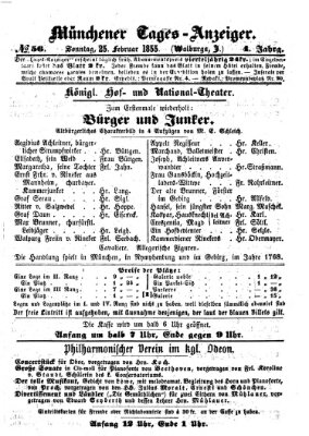 Münchener Tages-Anzeiger Sonntag 25. Februar 1855