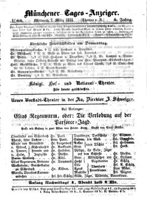 Münchener Tages-Anzeiger Mittwoch 7. März 1855