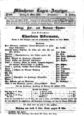 Münchener Tages-Anzeiger Freitag 9. März 1855