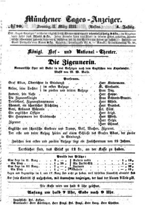 Münchener Tages-Anzeiger Sonntag 11. März 1855