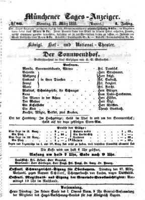 Münchener Tages-Anzeiger Dienstag 27. März 1855