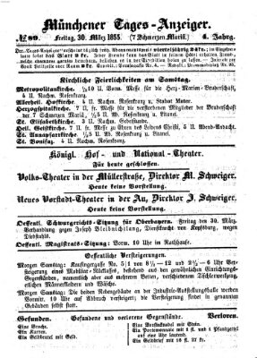 Münchener Tages-Anzeiger Freitag 30. März 1855