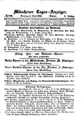 Münchener Tages-Anzeiger Dienstag 3. April 1855