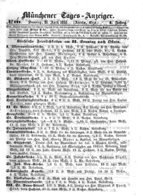 Münchener Tages-Anzeiger Samstag 21. April 1855