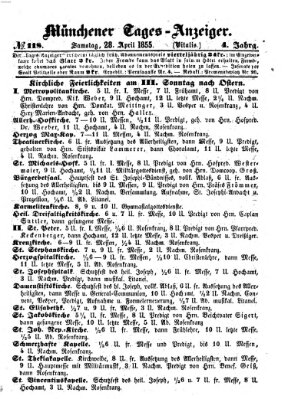 Münchener Tages-Anzeiger Samstag 28. April 1855