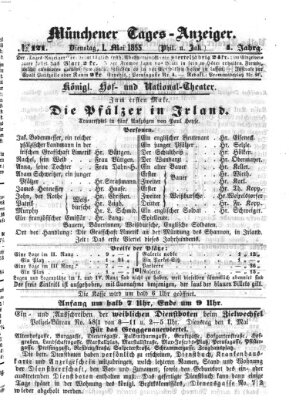 Münchener Tages-Anzeiger Dienstag 1. Mai 1855