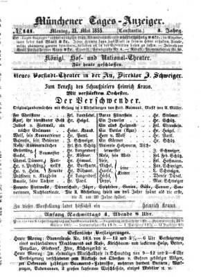 Münchener Tages-Anzeiger Montag 21. Mai 1855