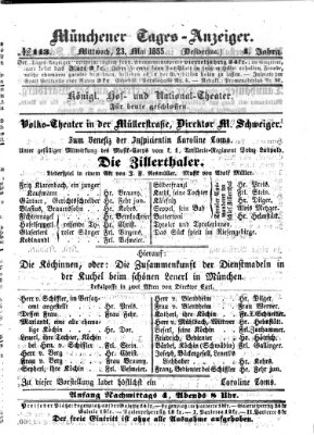 Münchener Tages-Anzeiger Mittwoch 23. Mai 1855