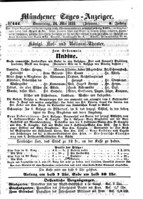 Münchener Tages-Anzeiger Donnerstag 24. Mai 1855