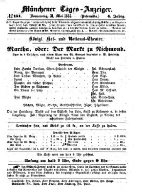 Münchener Tages-Anzeiger Donnerstag 31. Mai 1855