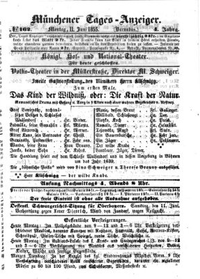 Münchener Tages-Anzeiger Montag 11. Juni 1855