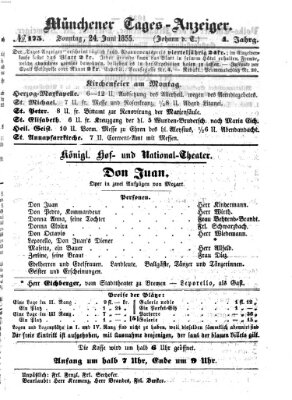 Münchener Tages-Anzeiger Sonntag 24. Juni 1855