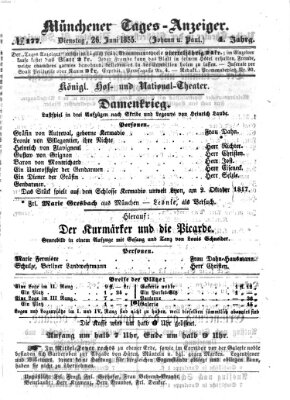 Münchener Tages-Anzeiger Dienstag 26. Juni 1855