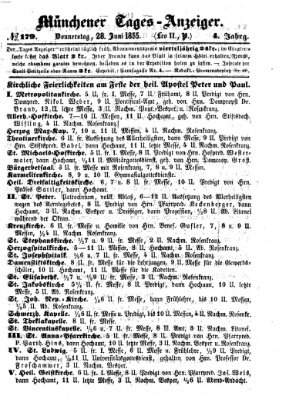 Münchener Tages-Anzeiger Donnerstag 28. Juni 1855